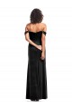 Negro línea A Hombros Descubiertos Sin tirantes Terciopelo Elástico Largo Formales Vestidos de dama de honor / Vestidos de fiesta