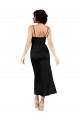 Negro línea A Tirantes espagueti Satén sedoso Corto Formales Vestidos de dama de honor / Vestidos de fiesta / Vestidos de cóctel