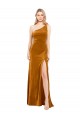 Oro línea A Un Hombre Terciopelo Elástico Largo Formales Vestidos de dama de honor / Vestidos de fiesta