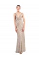 Plata Cubierta Cuello en V Lentejuela Lentejuelas brillantes Largo Formales Vestidos de dama de honor / Vestidos de fiesta