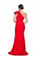 Rojo Cubierta Un Hombre Barrer tren Crepé Elástico Largo Vestidos de dama de honor / Vestidos de fiesta