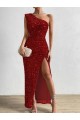 Rojo Cubierta Un Hombre Lentejuelas Terciopelo Largo Vestidos de fiesta