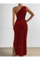 Rojo Cubierta Un Hombre Lentejuelas Terciopelo Largo Vestidos de fiesta