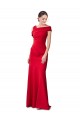 Rojo Sirena Crepé Elástico Largo Formales Vestidos de dama de honor / Vestidos de fiesta
