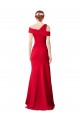 Rojo Sirena Crepé Elástico Largo Formales Vestidos de dama de honor / Vestidos de fiesta
