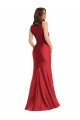 Rojo Sirena Cuadrado Satén sedoso Largo Formales Vestidos de dama de honor / Vestidos de fiesta