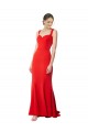 Rojo Sirena Cuello Alto Crepé Elástico Largo Formales Vestidos de dama de honor / Vestidos de fiesta