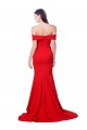 Rojo Sirena Cuello de Corazón Crepé Elástico Largo Formales Vestidos de dama de honor / Vestidos de fiesta