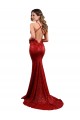 Rojo Sirena Cuello en V Lentejuela Largo Formales Vestidos de dama de honor / Vestidos de fiesta