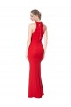 Rojo Sirena Halter Cuello Alto Crepé Elástico Largo Formales Vestidos de dama de honor / Vestidos de fiesta