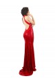 Rojo Sirena Halter Cuello Alto Lentejuela Largo Formales Vestidos de dama de honor / Vestidos de fiesta