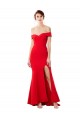Rojo Sirena Hombros Descubiertos Crepé Elástico Largo Formales Vestidos de dama de honor / Vestidos de fiesta