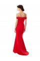 Rojo Sirena Hombros Descubiertos Crepé Elástico Largo Formales Vestidos de dama de honor / Vestidos de fiesta
