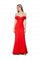 Rojo Sirena Hombros Descubiertos Crepé Elástico Largo Formales Vestidos de dama de honor / Vestidos de fiesta
