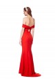 Rojo Sirena Hombros Descubiertos Crepé Elástico Largo Formales Vestidos de dama de honor / Vestidos de fiesta