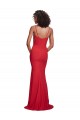 Rojo Sirena Tirantes espagueti Crepé Elástico Largo Formales Vestidos de dama de honor / Vestidos de fiesta