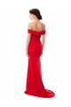 Rojo línea A Hombros Descubiertos Crepé Elástico Largo Formales Vestidos de dama de honor / Vestidos de fiesta