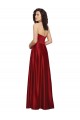 Rojo oscuro línea A Sin tirantes Satén Largo Vestidos de dama de honor / Vestidos de fiesta
