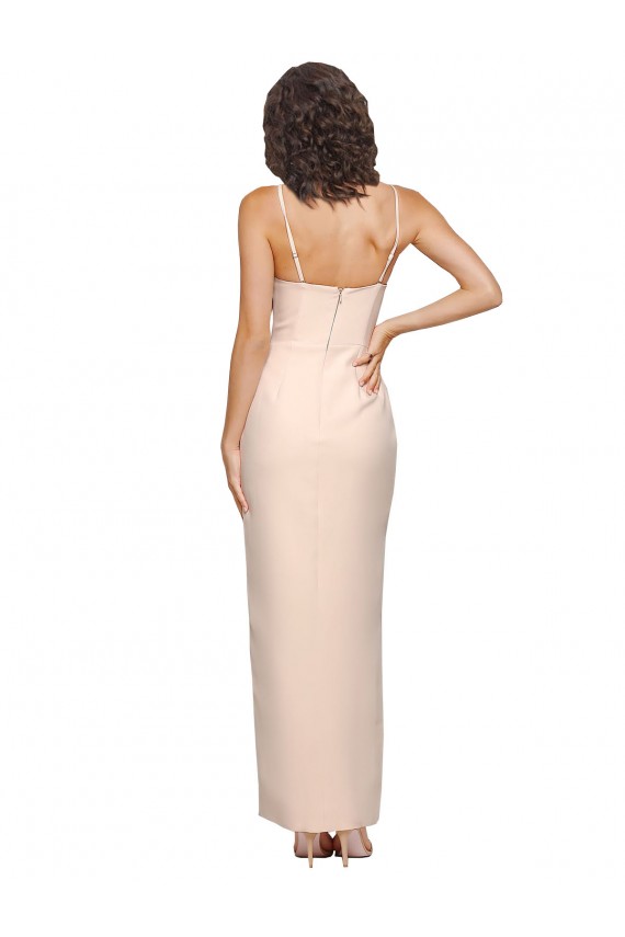 Cubierta Sin tirantes Crepé Elástico Largo Vestidos de dama de honor / Vestidos de fiesta