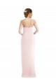 Rosa Trompeta Halter Crepé Elástico Largo Vestidos de dama de honor / Vestidos de fiesta