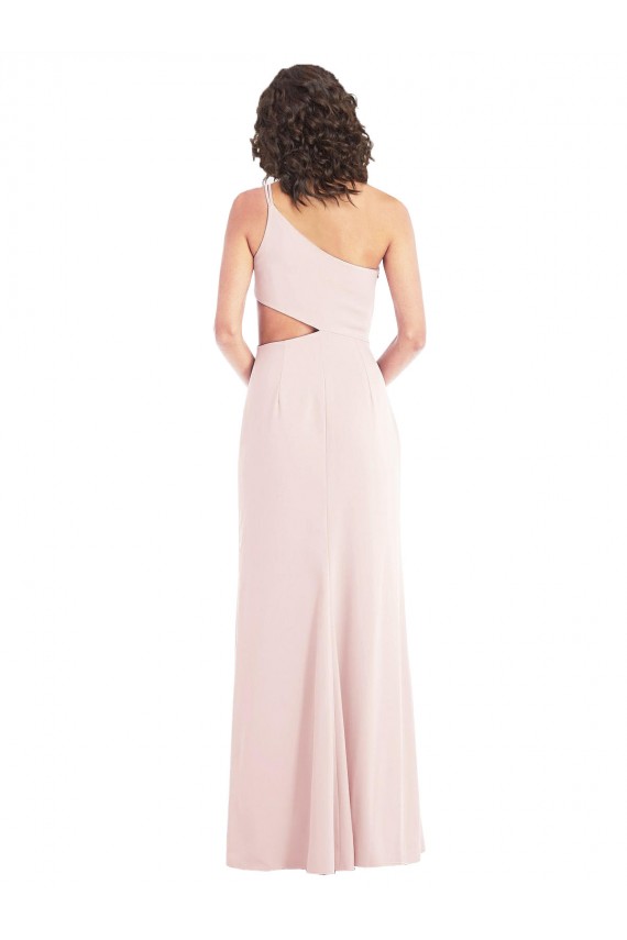 Rosa Trompeta Un Hombre Crepé Elástico Largo Formales Vestidos de dama de honor / Vestidos de fiesta