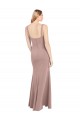 Rosa empolvado Sirena Cuadrado Cuello Alto Crepé Elástico Largo Vestidos de dama de honor / Vestidos de fiesta