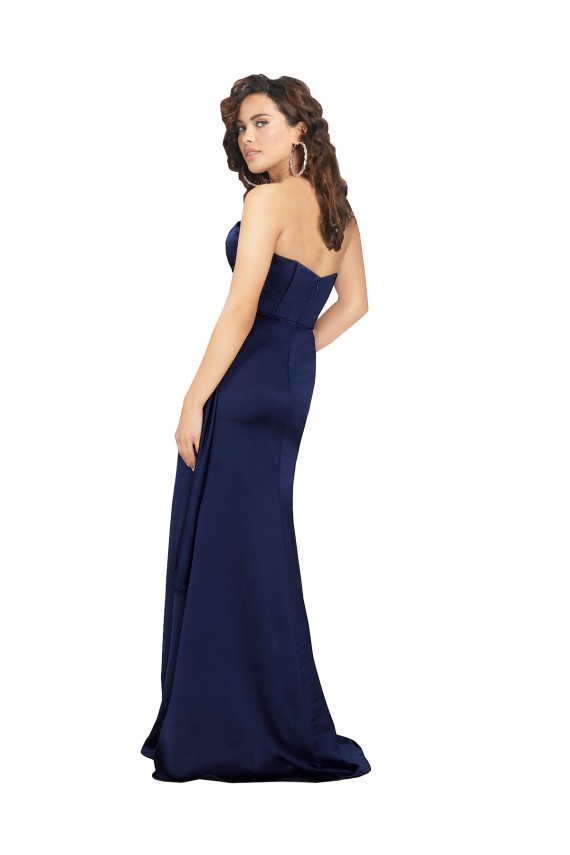 Sapphire línea A Cuello de Corazón Sin tirantes Satén sedoso Largo Formales Vestidos de dama de honor / Vestidos de fiesta