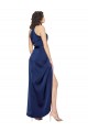 Sapphire línea A Halter Cuello Alto Satén sedoso Largo Asimétrico Formales Vestidos de dama de honor / Vestidos de fiesta
