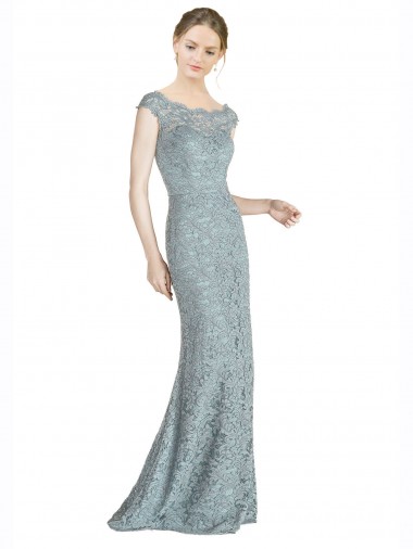 Sirena Hombros Descubiertos Encaje Largo Vestidos de dama de honor / Vestidos de fiesta