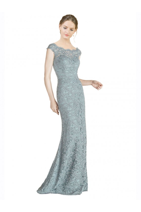 Sirena Hombros Descubiertos Encaje Largo Vestidos de dama de honor / Vestidos de fiesta