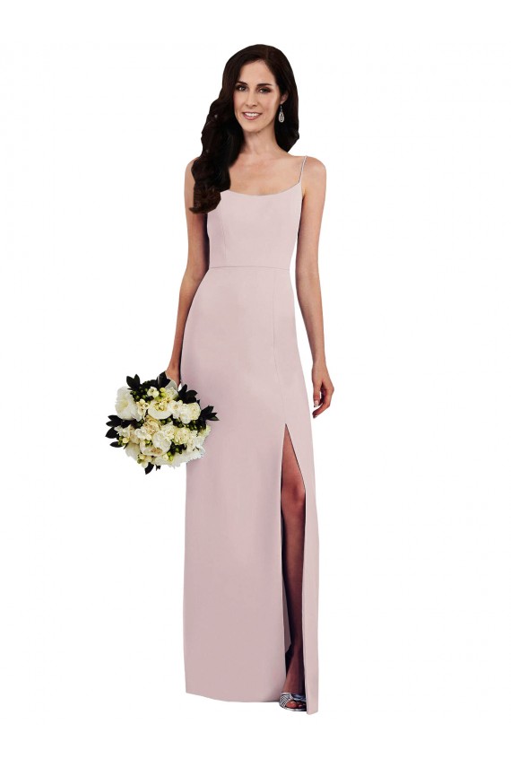 Trompeta Tirantes espagueti Crepé Elástico Largo Formales Vestidos de dama de honor / Vestidos de fiesta