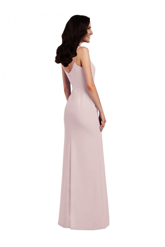 Trompeta Tirantes espagueti Crepé Elástico Largo Formales Vestidos de dama de honor / Vestidos de fiesta
