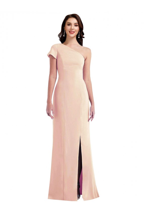 Trompeta Un Hombre Crepé Elástico Largo Formales Vestidos de dama de honor / Vestidos de fiesta