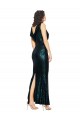 Verde oscuro Sirena Cuello en V Lentejuela Largo Formales Vestidos de dama de honor / Vestidos de fiesta