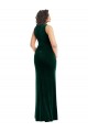 Verde oscuro Trompeta Cuadrado Terciopelo Elástico Largo Vestidos de dama de honor / Vestidos de fiesta