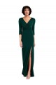 Verde oscuro Trompeta Cuello en V Spandex Largo Formales Vestidos de dama de honor / Vestidos de fiesta