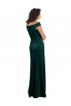 Verde oscuro línea A Cuadrado Terciopelo Elástico Largo Formales Vestidos de dama de honor / Vestidos de fiesta