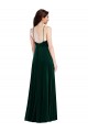 Verde oscuro línea A Halter Cuello Alto Terciopelo Elástico Largo Vestidos de dama de honor / Vestidos de fiesta