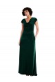 Verde oscuro línea A Terciopelo Elástico Largo Vestidos de dama de honor / Vestidos de fiesta