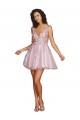 línea A Cuello en V Corto Tul Corto Vestidos de dama de honor / Vestidos de cóctel / Vestidos para homecoming