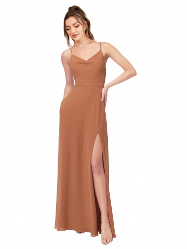 línea A Gasa Largo Vestidos de dama de honor