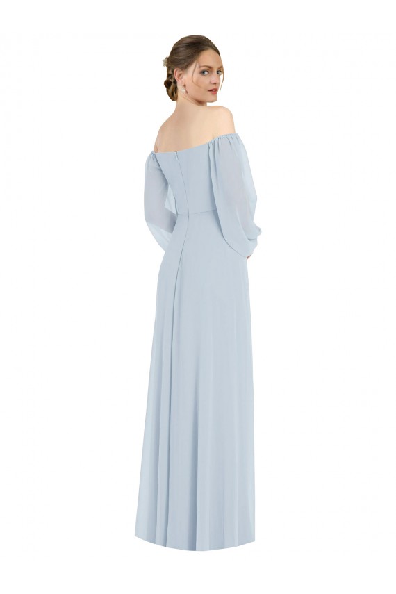 línea A Hombros Descubiertos Gasa Largo Formales Vestidos de dama de honor / Vestidos de noche