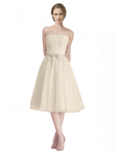 línea A Sin tirantes Cóctel Tul Corto Vestidos de dama de honor / Vestidos de cóctel / Vestidos para homecoming