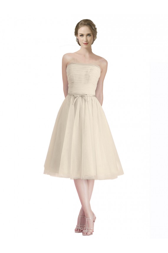 línea A Sin tirantes Cóctel Tul Corto Vestidos de dama de honor / Vestidos de cóctel / Vestidos para homecoming